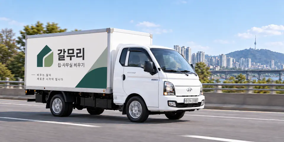 갈무리 작업 차량 — 유품정리 과정을 그린 그림(동춘1동)